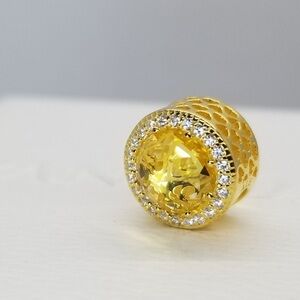 NEW PANDORA Shine  Gold CZ Radiant Hearts Charm